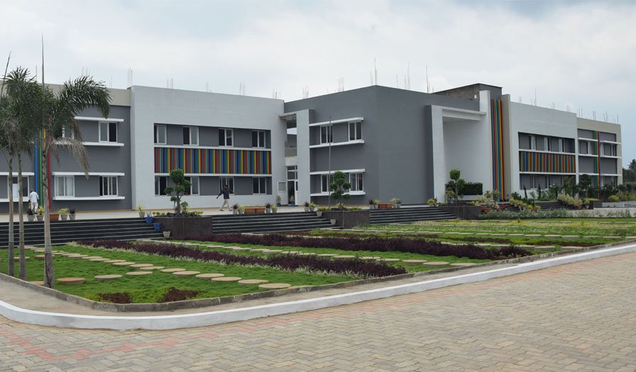 Front view of the Bellwether Tanuku school building and gardens